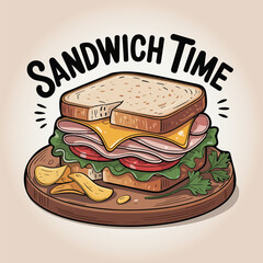 Sandwich fast food vector illustration