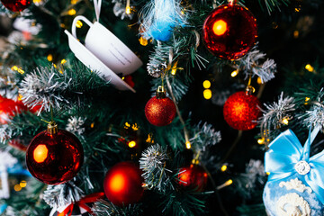 An elegant Christmas tree decorated in the fairy-tale style of 