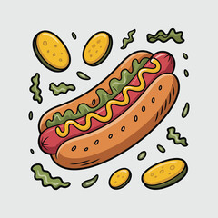hot dog vector illustration