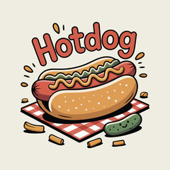hot dog vector illustration