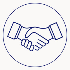 Naklejka premium Handshake in circle outline business agreement silhouette vector illustration