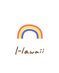 Fototapeta premium ハワイの虹_手描きイラスト｜Hand-drawn Hawaiian Rainbow Illustration