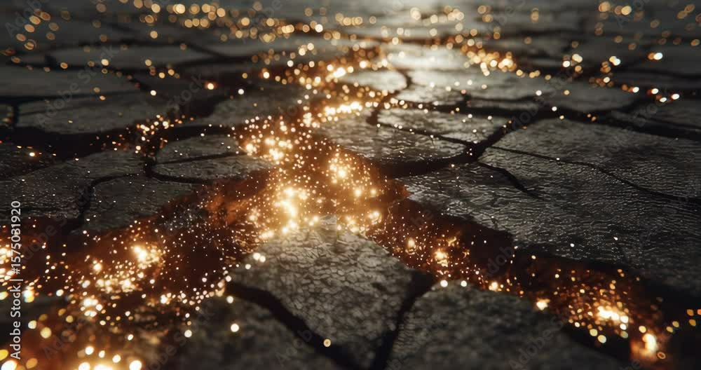 Wall mural sparkling cracks on dry surface creating a stunning visual effect