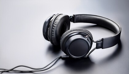 black headphones with cushioned earpads for comfortable listening experience and high quality sound