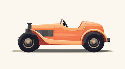 Wooden Toy Car Flat Vector Illustration Centered
