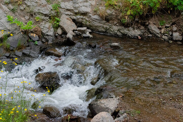 Picture of a Creek Originating from a Waterfall