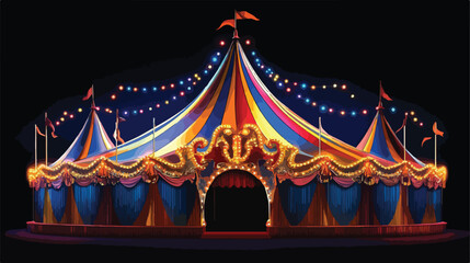 Vibrant Carnival Fun Fair Festival Circus Park Vector Image