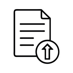 Document upload icon with upward arrow symbol
