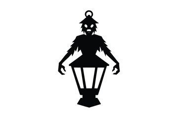 zombie lantern vector icon