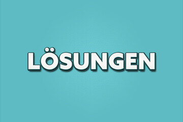 Loesungen (Solutions) - A turquoise banner illustration with white text.