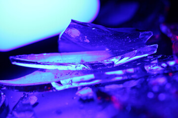 Colorful Abstract Background of Shattered Glass with Vibrant Lighting