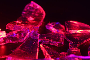 Colorful Abstract Background of Shattered Glass with Vibrant Lighting
