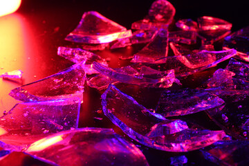 Colorful Abstract Background of Shattered Glass with Vibrant Lighting