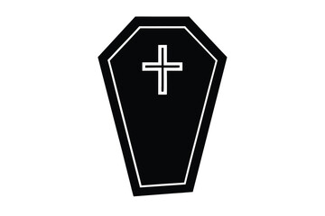Obraz premium coffin cross vector icon