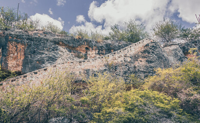 mountain landscape stairs with clouds, 1000 steps