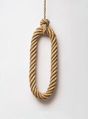 Hanging rope oval, white background, design element