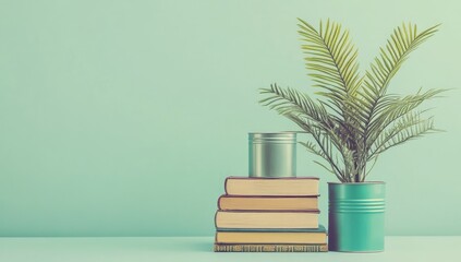 Teal Room Books Plant Still Life