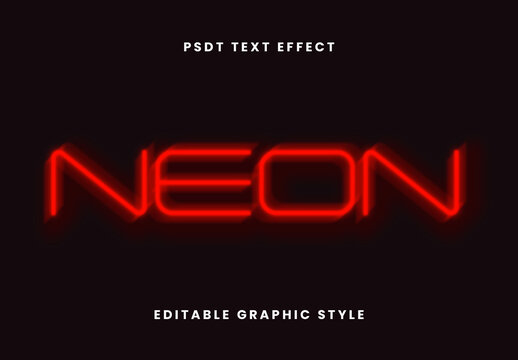 Red Neon Glow Font Futuristic Distorted Text Effect