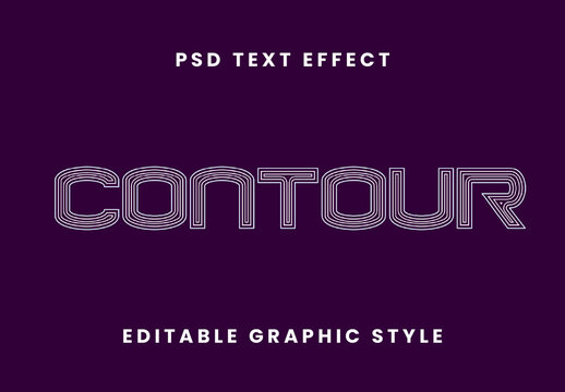 White Contour Line Bold Font Modern Outline Text Effect