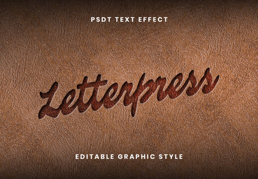 Brown Letterpress Leather Script Font Debossed Cursive Vintage Text Effect