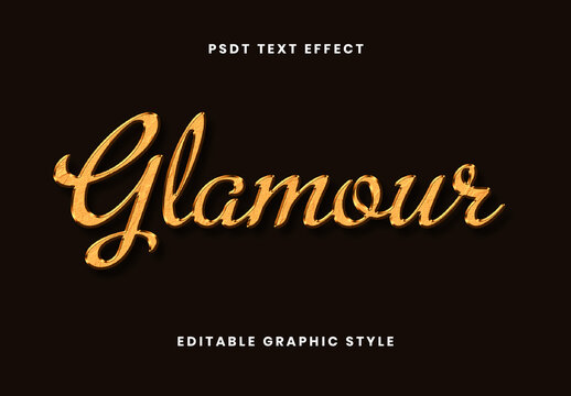 Gold Elegant Cursive Beveled Font Luxury Script Text Effect