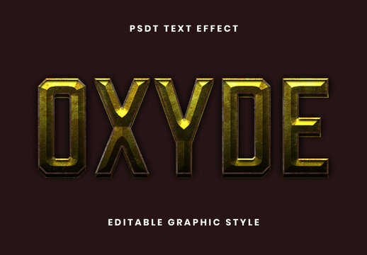 Gold Oxide Heavy Font Embossed Metal Industrial Text Effect