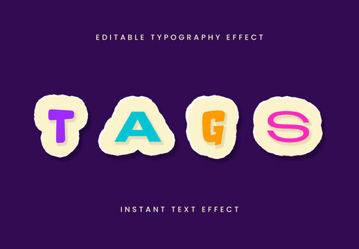Colorful Torn Paper Font Playful Alphabet Sticker Text Effect