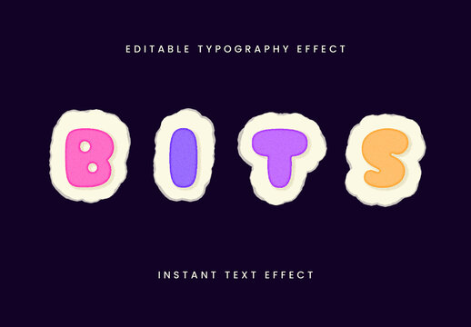 Colorful Torn Paper Font Cartoon Kids Sticker Text Effect