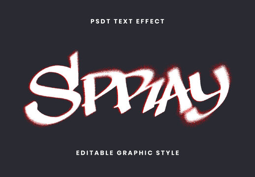 White And Red Spray Graffiti Street Font Urban Grunge Text Effect