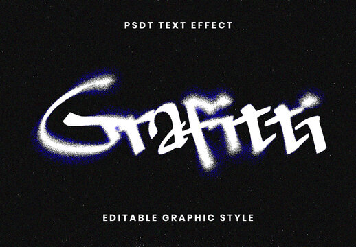 White And Blue Graffiti Distorted Font Blurred Street Urban Spray Text Effect