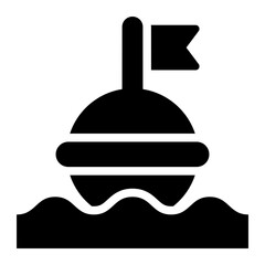 buoy glyph icon for ocean safety and marine navigation