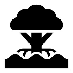 mangrove glyph icon for coastal protection and marine habitat