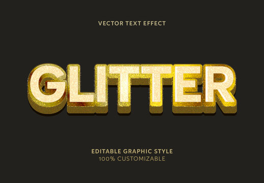 Gold Glitter Bold 3D Font Sparkle Luxury Text Effect