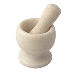 White marble mortar and pestle with pedestal base, ideal for grinding spices, herbs, and creating gourmet seasonings in stylish kitchens