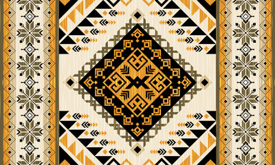 Navajo tribal vector seamless pattern. Native American ornament. Ethnic South Western decor style. Boho geometric ornament. Vector seamless pattern. Mexican blanket, rug. Woven carpet illustration