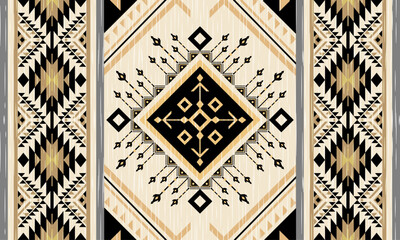 Navajo tribal vector seamless pattern. Native American ornament. Ethnic South Western decor style. Boho geometric ornament. Vector seamless pattern. Mexican blanket, rug. Woven carpet illustration
