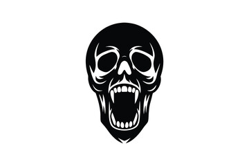 screaming skull vector icon