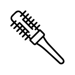 Hairbrush with bristles in simple outline design  