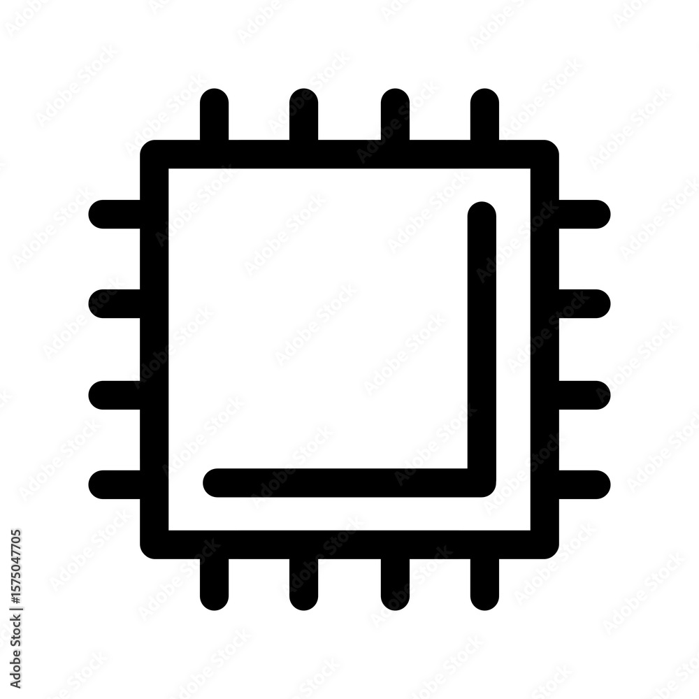 Fototapete chip icon with simple and modern design. cpu symbol for technology graphic elements.