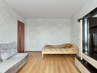 interior design. interior photography of an apartment for rent. One-room apartment with a simple...