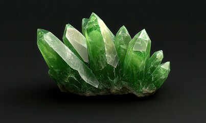 Exquisite druse of green crystals designed for 3D game asset creation and showcasing natural beauty