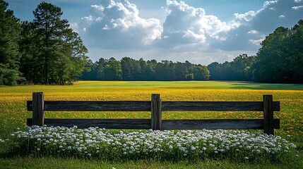 A dramatic storm over an open field, with cool, dark clouds and streaks of lightning