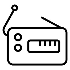 Radio Vector Line Icon Design