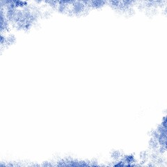 Blue watercolor texture frame border on white background, ideal for creative invitations, winter-themed designs, greeting cards, artistic posters, minimalist social media, and elegant presentations