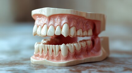 Obraz premium Detailed Close-up of a Human Jaw Model