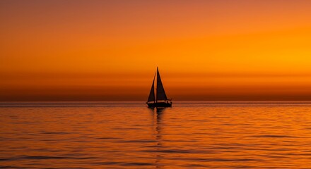 Sailboat on Water at Sunset