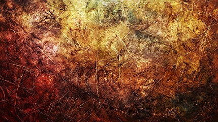 Abstract intertwined fibers with warm colors