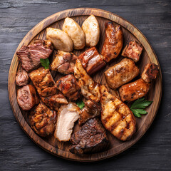 National Dishes of Argentina - Asado. fried various types of meat