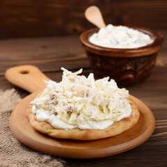 National Dishes of Hungary - Langos - a flatbread made from unleavened yeast dough