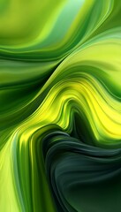 Swirling shades of green abstract waves